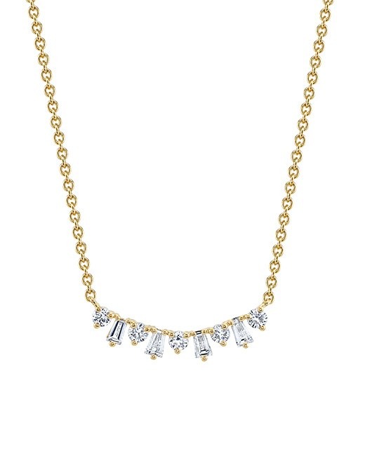 Tiara Baguette Necklace, top view
