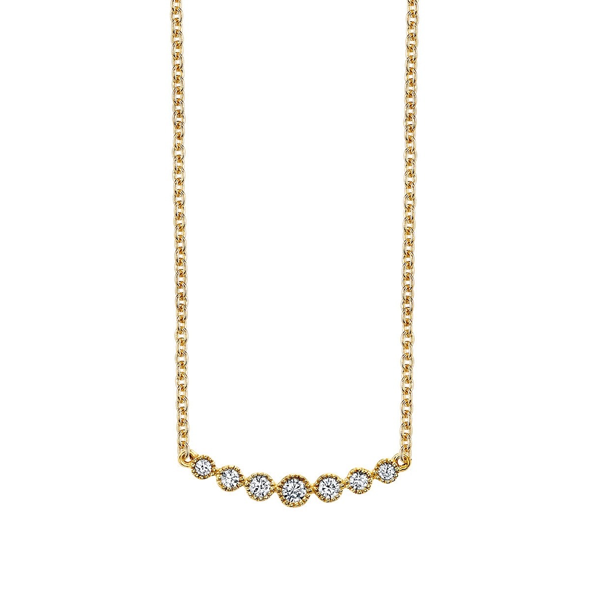 Bezel Curve Necklace, top view