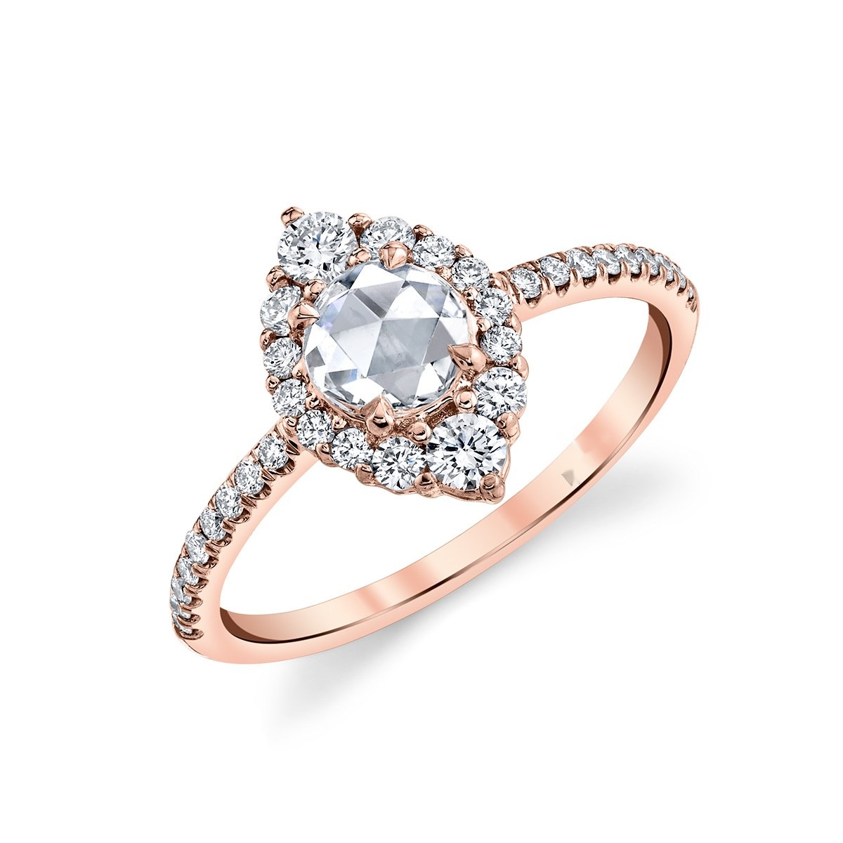 Pavé Navette Halo, top view