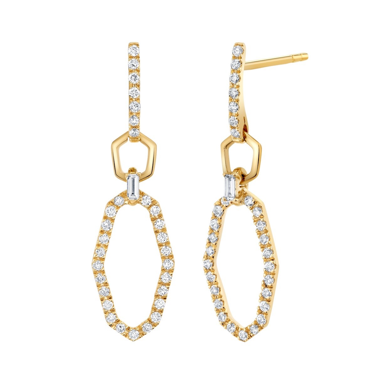 Faceted Link Drops, top view