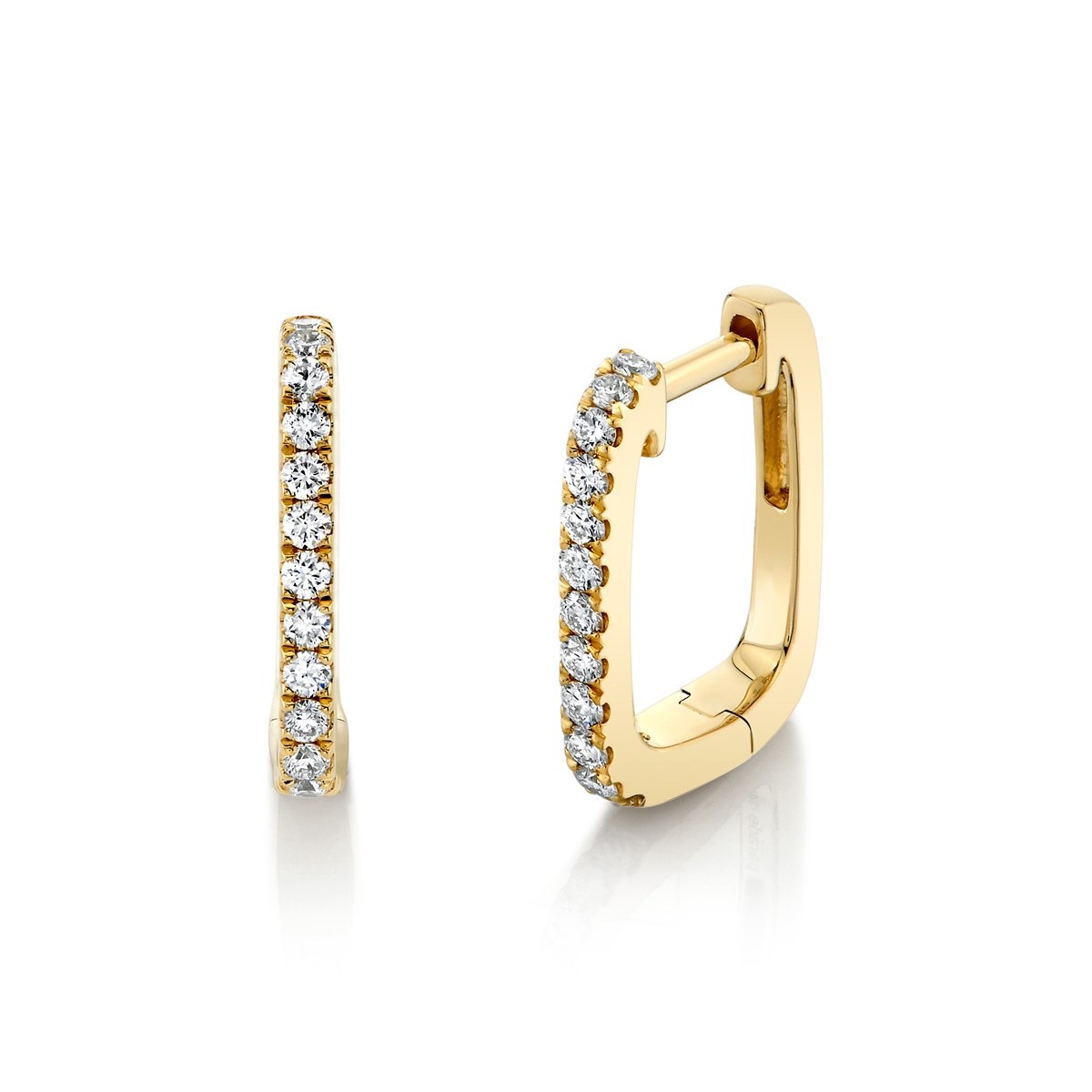 Square Pavé Hoops, top view