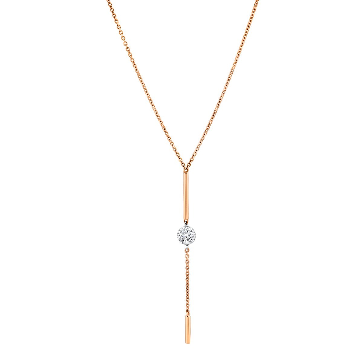 Floating Diamond Lariat, top view