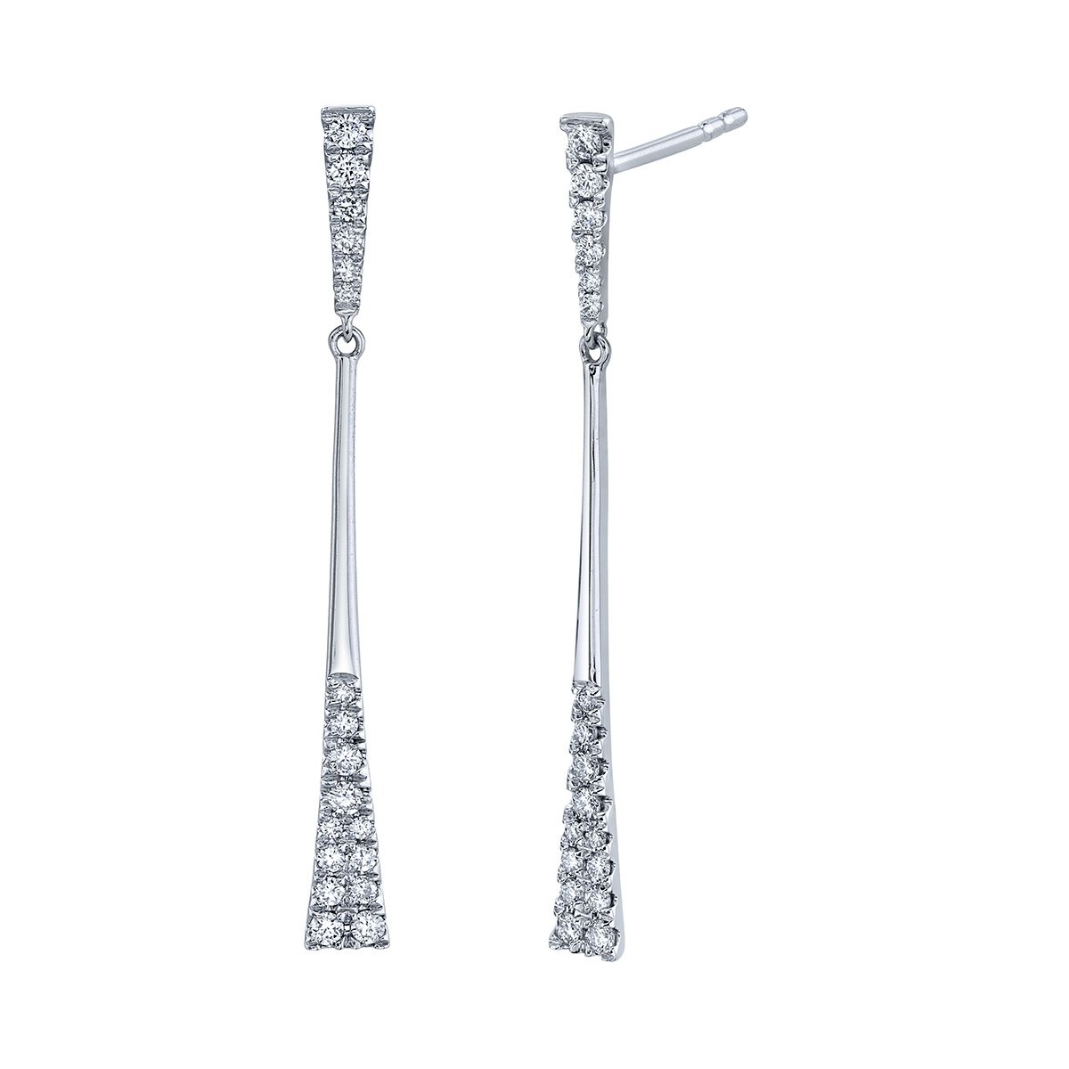 Tapered Pave Spike Drops, top view