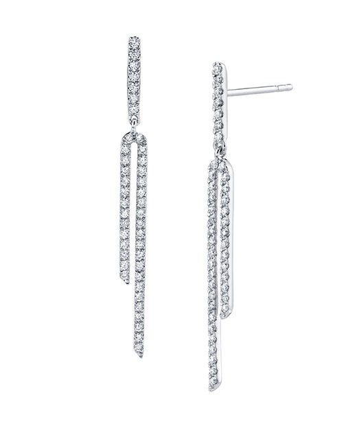 Long Pave Bar Drops, top view