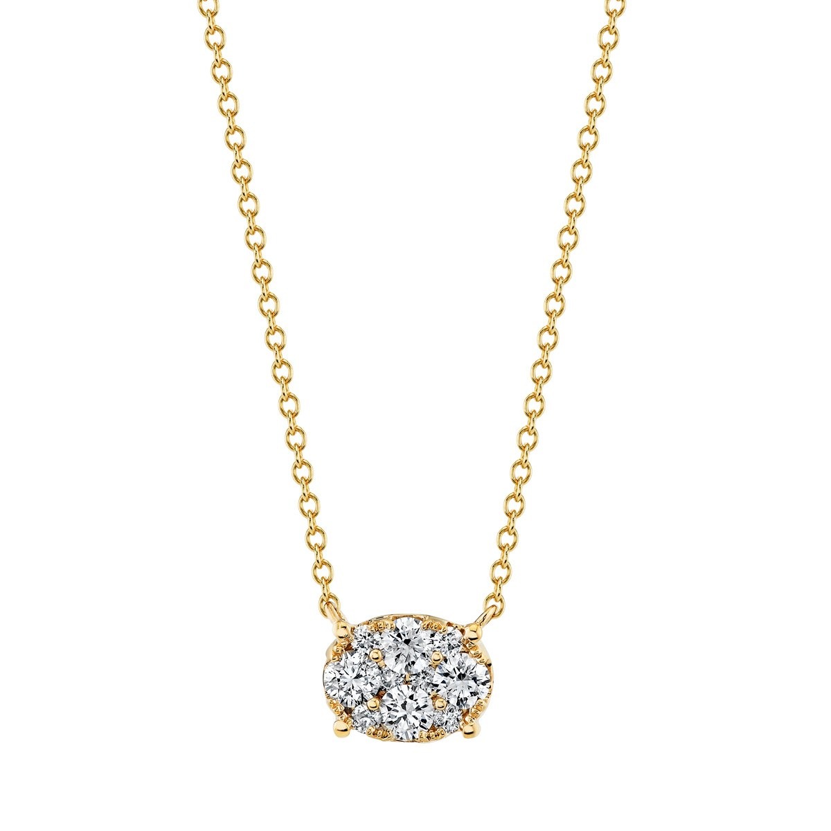 Oval Cluster Necklace, top view