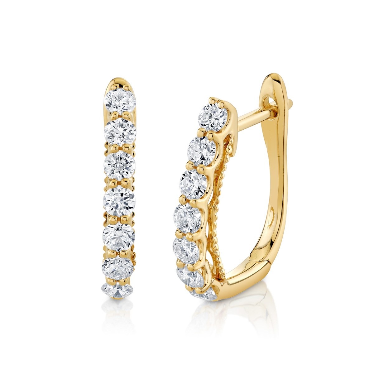 Graduated Diamond Hoops, top view