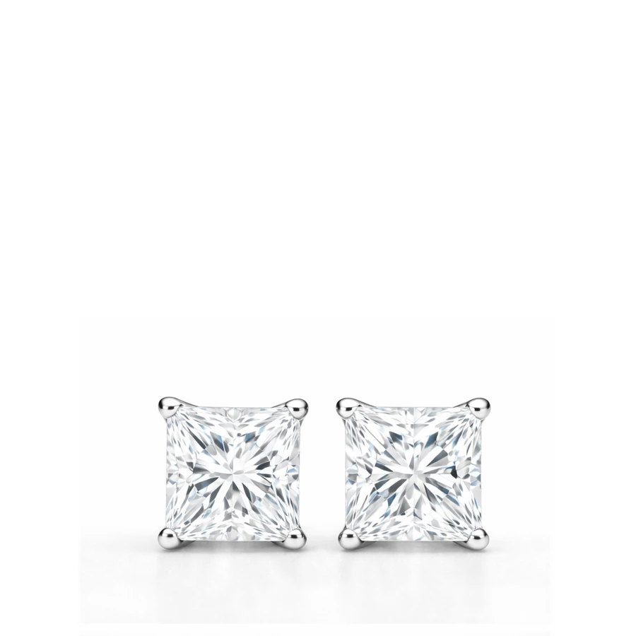 Princess Cut Studs 0.5ct White Gold