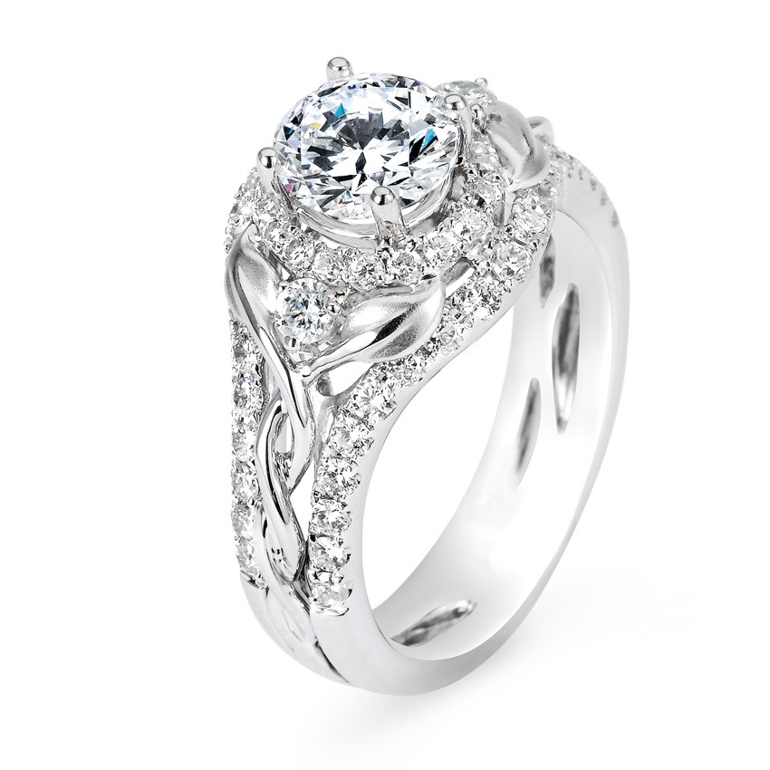 Entwined Leaf Ring, top view