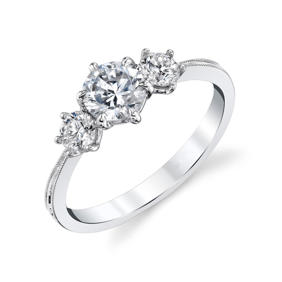 Milgrain Trio Ring, top view
