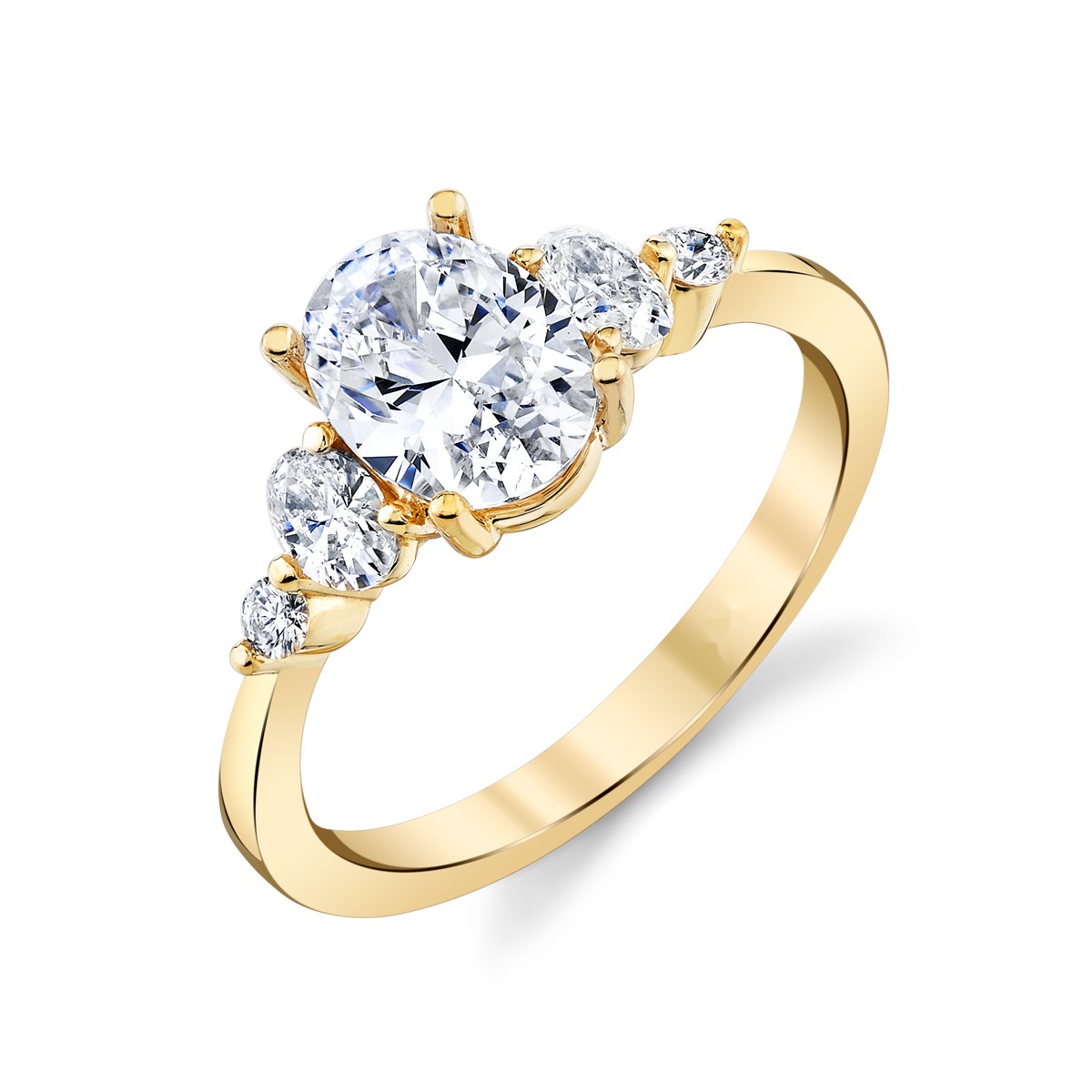 Five-Stone Oval Ring, top view