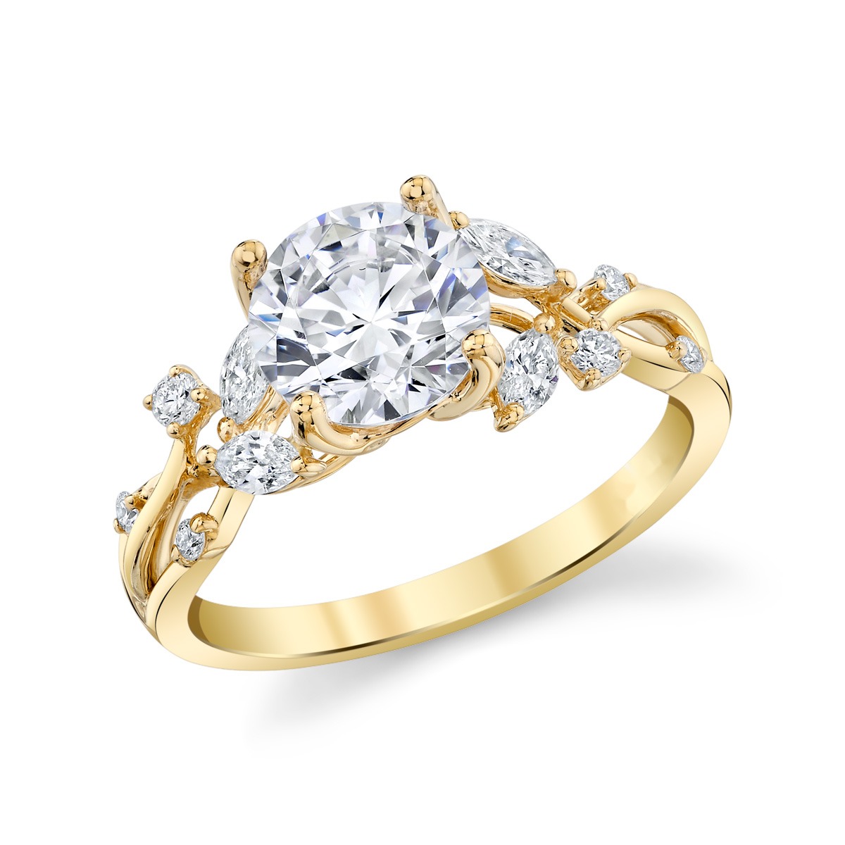 Marquise Sprig Ring, top view