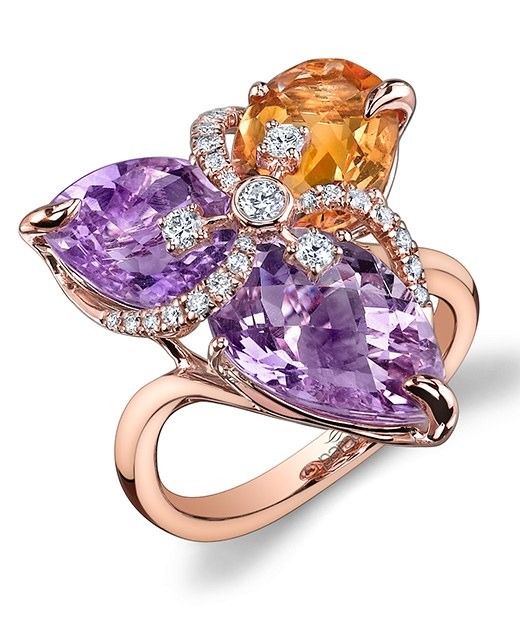 Pear Bouquet Ring, top view