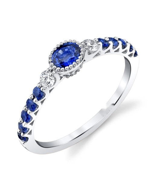 Milgrain Bezel Gem Band, top view