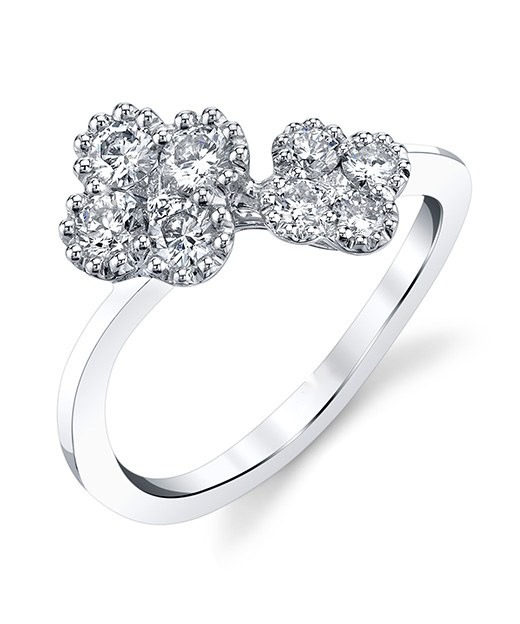 Twin Bloom Wrap Ring, top view