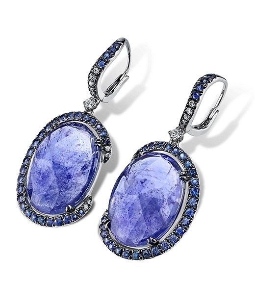 Indigo Slice Drops, top view