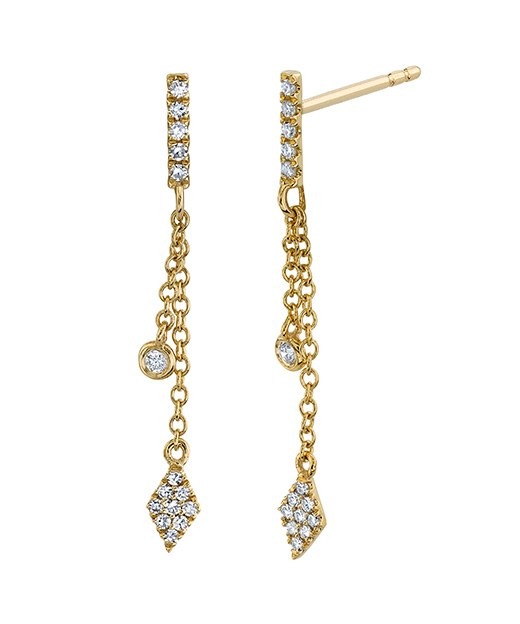 Pave Kite Chain Drops, top view