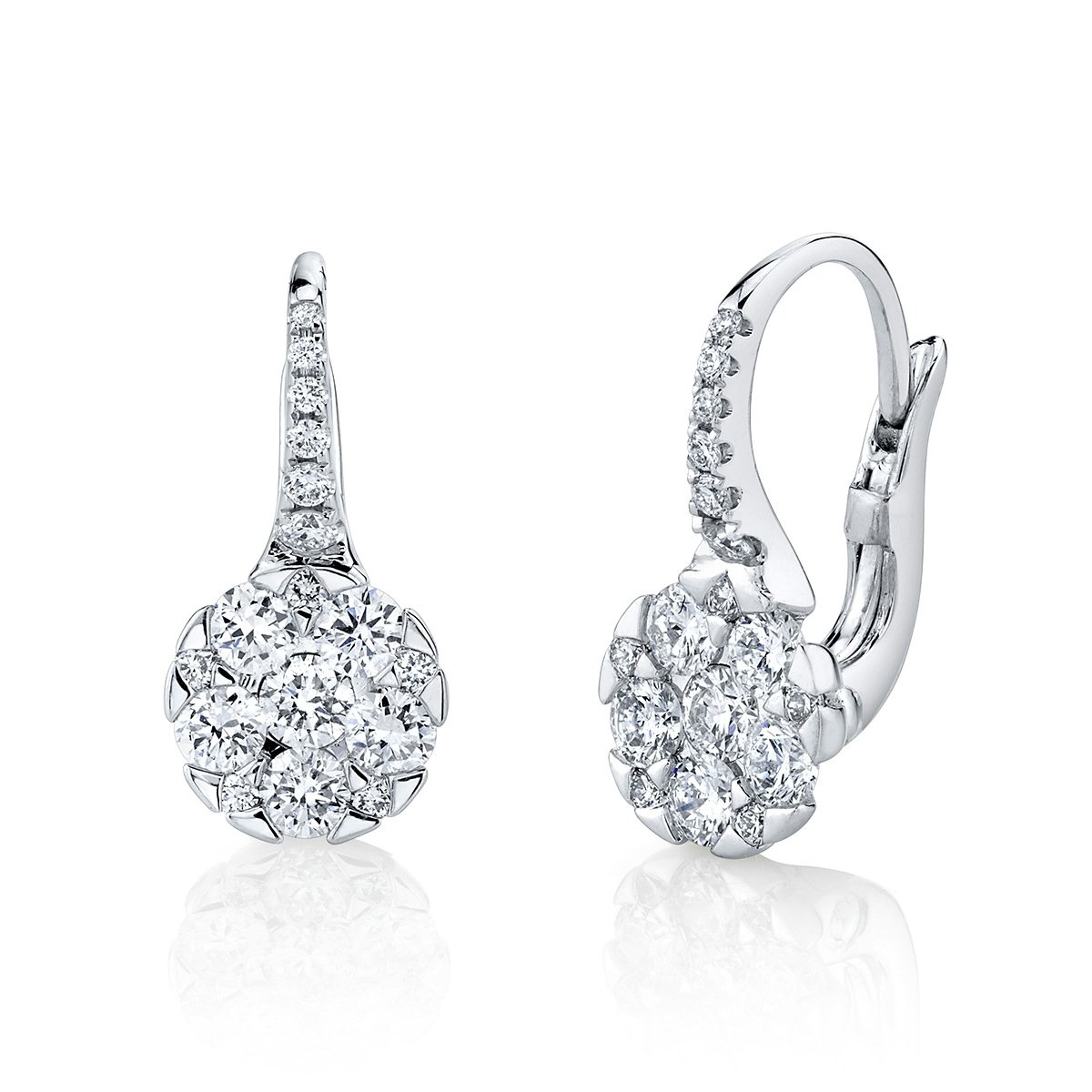 Pave Cluster Charm Hoops, photo 2