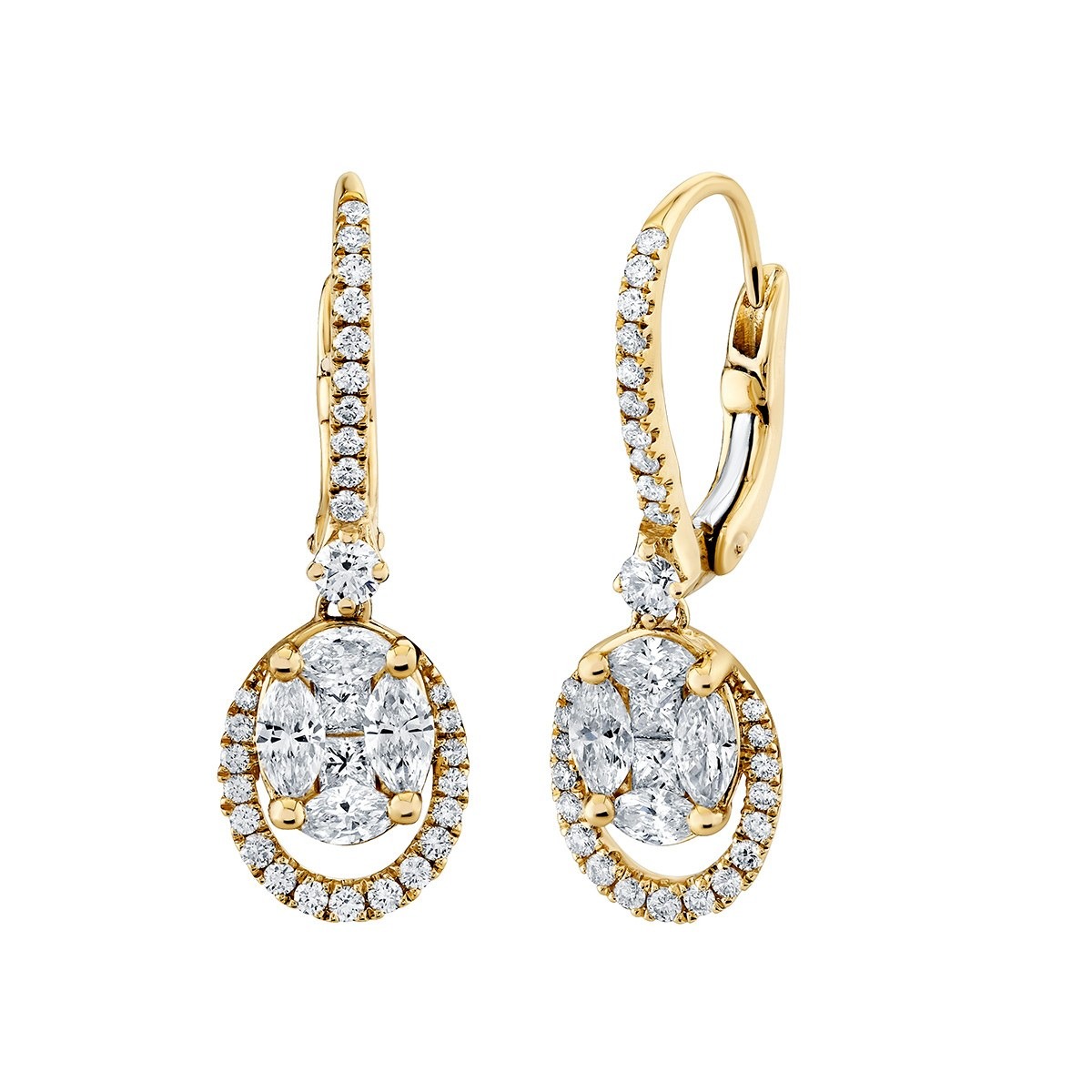 Oval Mosaic Halo Drops, photo 1