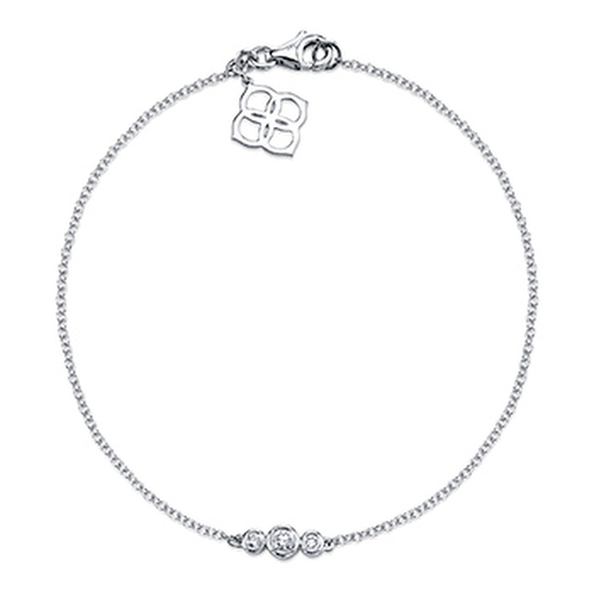 Three-Bezel Clover Bracelet, top view