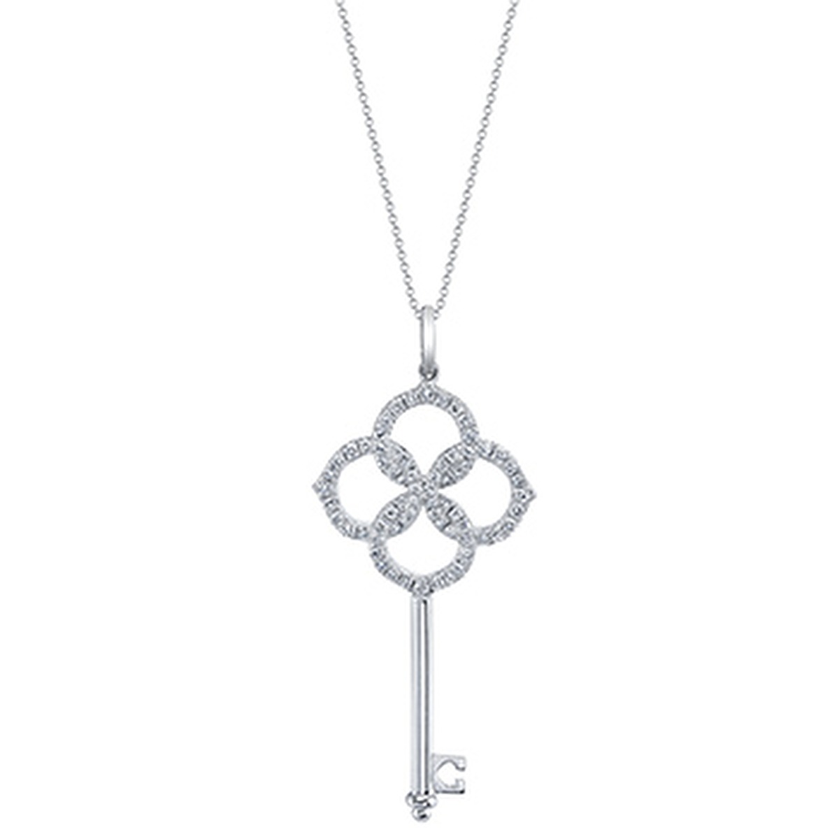Pavé Clover Key Pendant, top view