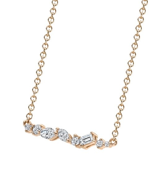 Mixed-Cut Confetti Necklace, top view