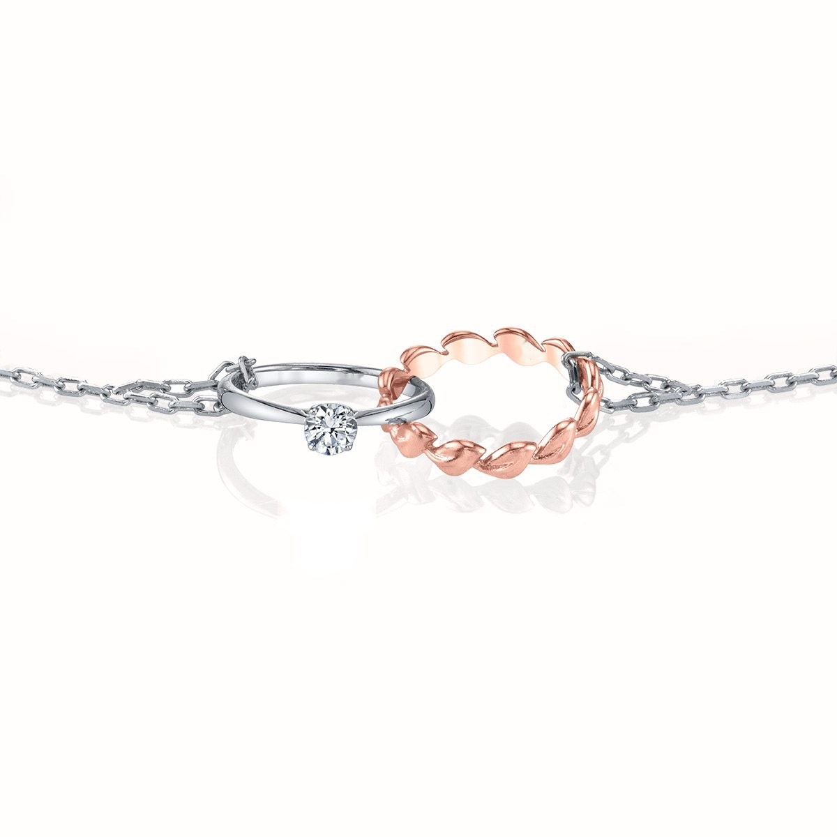 Leaf Charm Necklace, top view