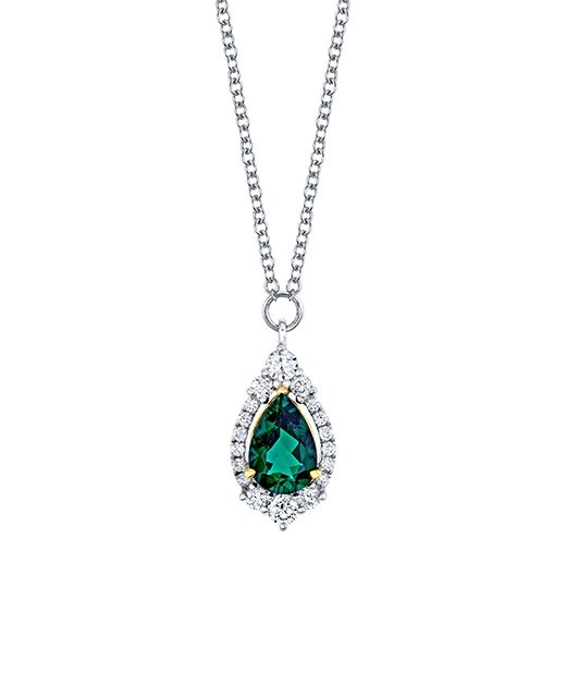 Scalloped Teardrop Necklace, top view