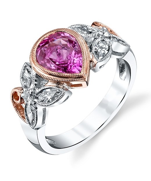 Blossom Pear Ring, top view
