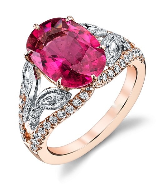 Leafy Oval Ring, top view