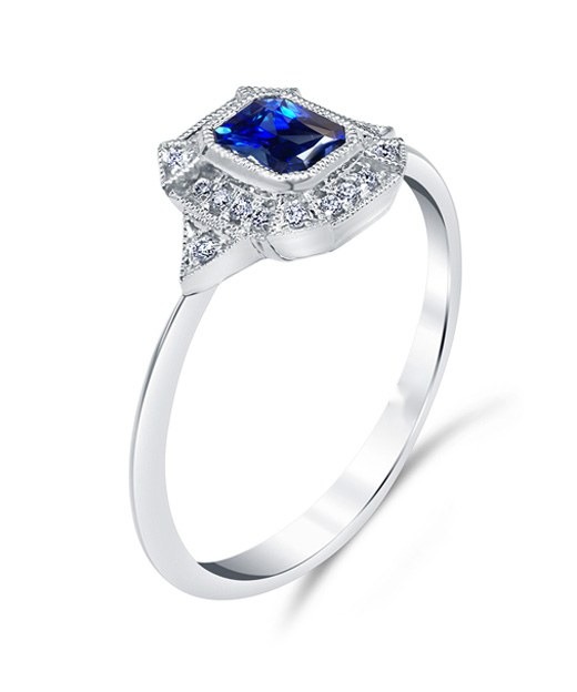 Sapphire Octagon Halo, top view