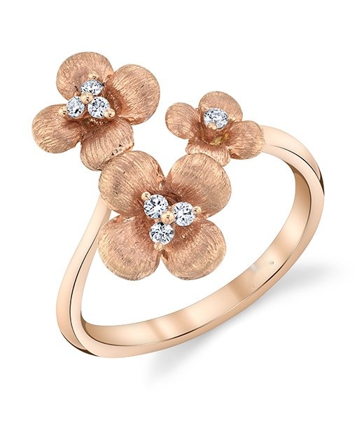 Golden Flower Trio Ring, photo 2